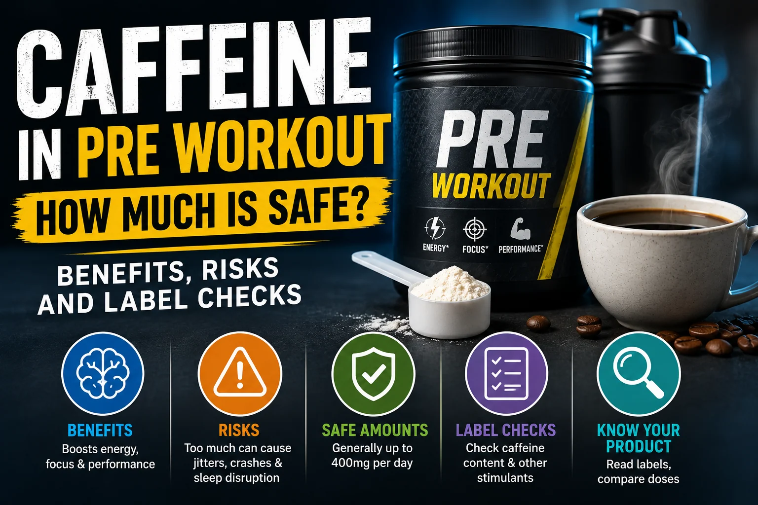 Caffeine in Pre Workout How Much is Safe: Benefits, Risks and Label Checks